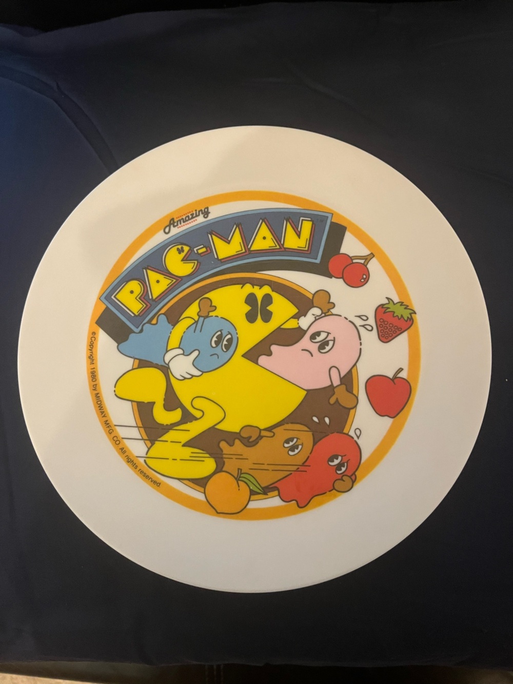 Amazing PAC-MAN 1980 Collectible Plastic Plate 8”